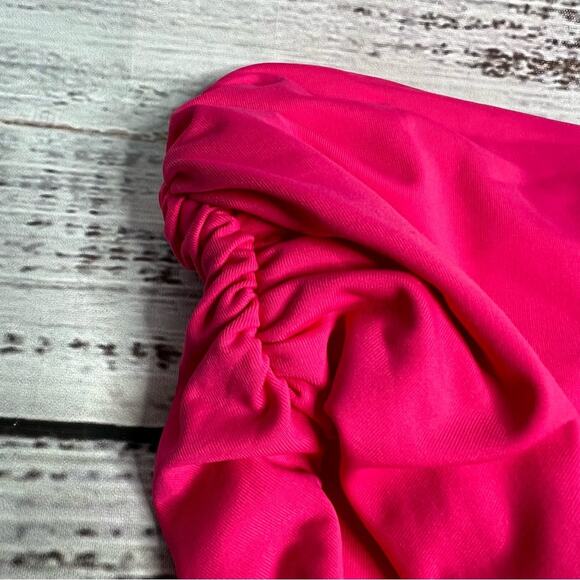 Anne Cole Large Convertible High Waisted Foldover Bottom Hot Pink NEW - Picture 5 of 9